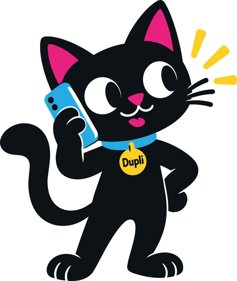 Dupli talking on the phone